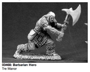 Barbarian Hero, a very nice 28mm mini by Reaper Miniatures.